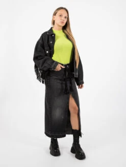 Vicolo Giacca In Jeans Con Frange Black -Couture per Lei vicolo giacca in jeans con frange black2