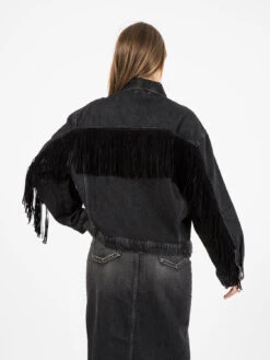 Vicolo Giacca In Jeans Con Frange Black -Couture per Lei vicolo giacca in jeans con frange black5