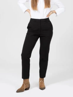 Vicolo Pantaloni Slim Con Piega Neri