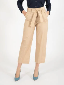 Woolrich Pantaloni Dritti In Popeline Di Cotone Beige