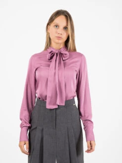 XACUS Camicia Pamela Con Fiocco Rosa