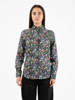 XACUS Camicia Pina Popeline Fantasia Fiorita Nero -Couture per Lei xacus camicia pina popeline fantasia fiorita nero4