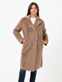 Cappotto Lungo Doppiopetto Nocciola