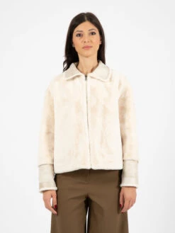 Giacca In Ecopelliccia Reversibile Panna -Couture per Lei zoe paris giacca in ecopelliccia reversibile panna4