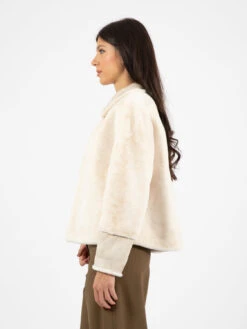 Giacca In Ecopelliccia Reversibile Panna -Couture per Lei zoe paris giacca in ecopelliccia reversibile panna5