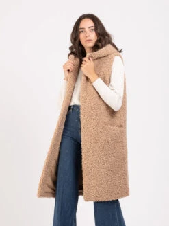 Gilet Lungo Orsetto Bouclé Pancake