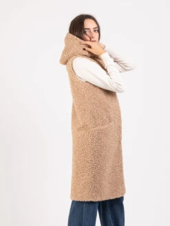 Gilet Lungo Orsetto Bouclé Pancake -Couture per Lei zoe paris gilet lungo orsetto boucl pancake4